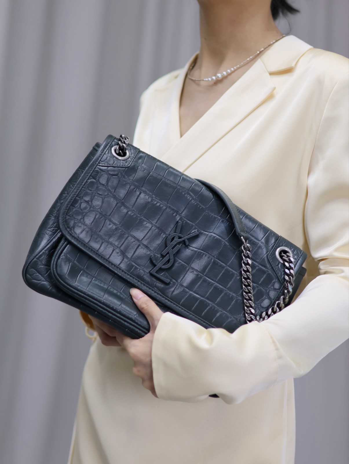 20 YSL 633158 绿色鳄鱼纹