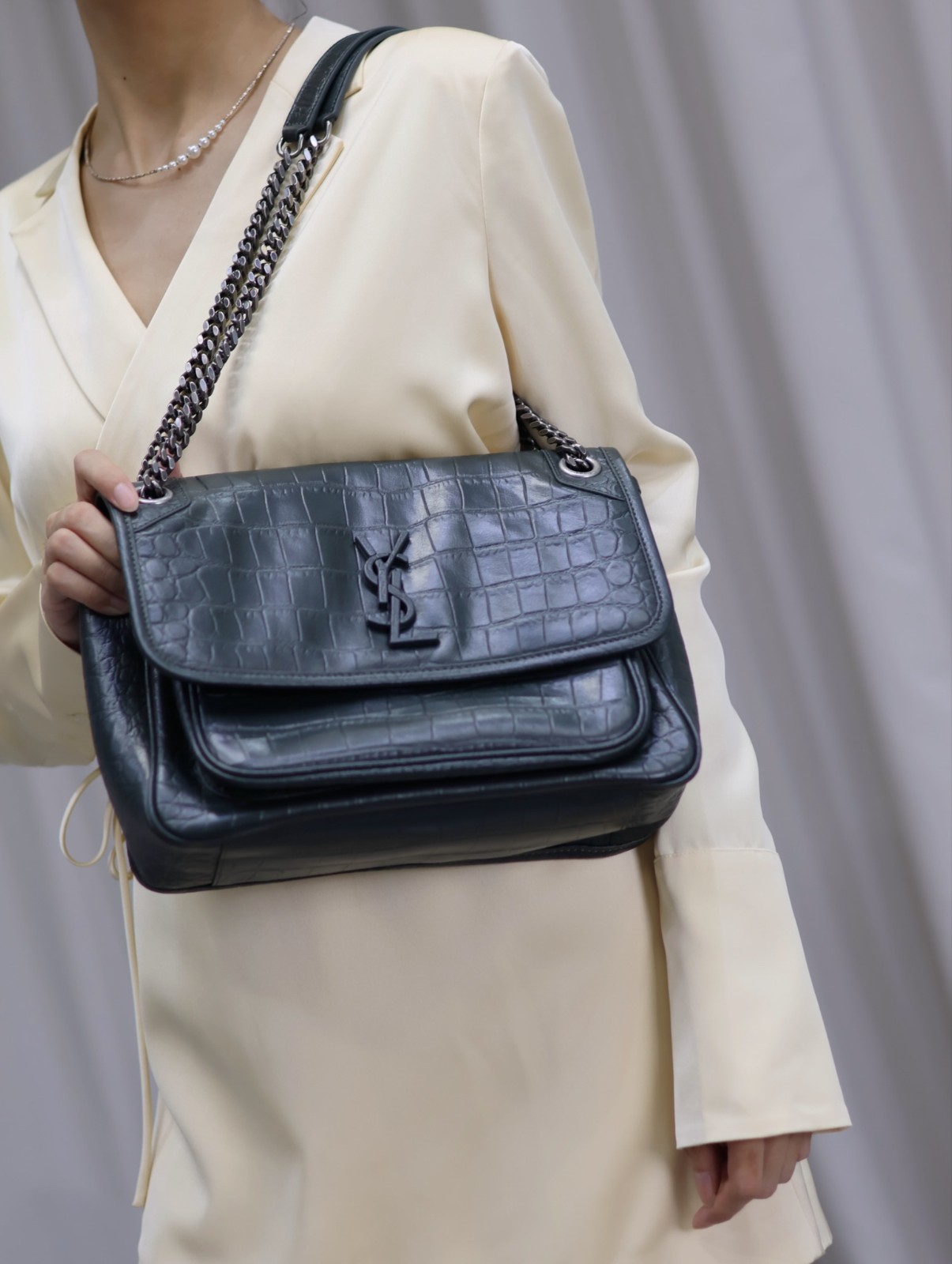 20 YSL 633158 绿色鳄鱼纹
