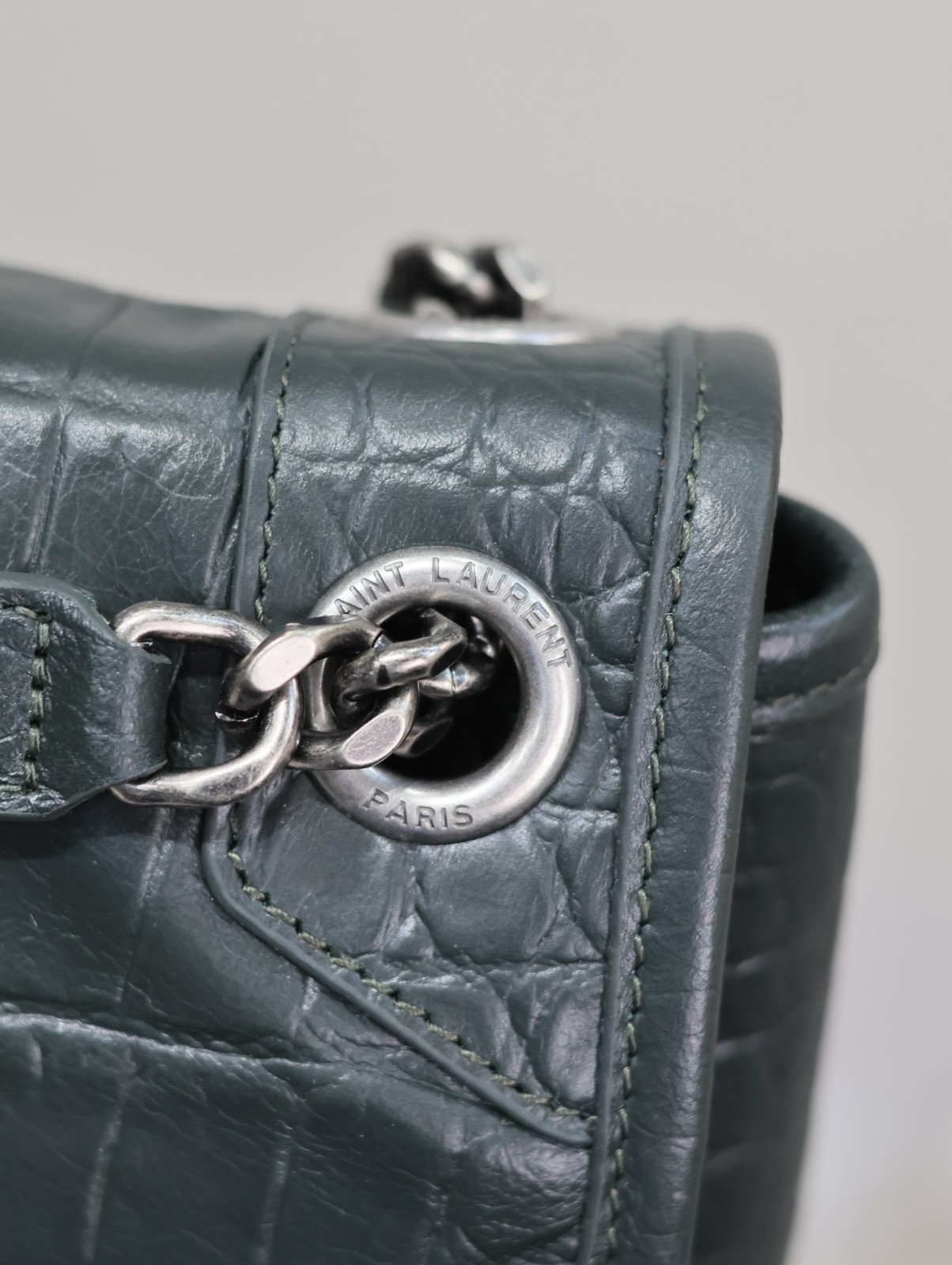 20 YSL 633158 绿色鳄鱼纹