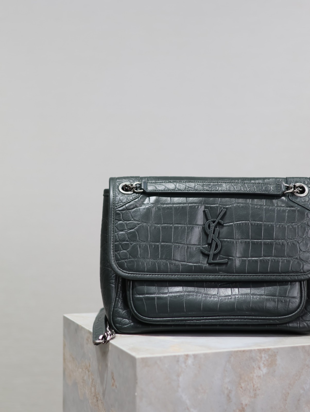 20 YSL 633158 绿色鳄鱼纹