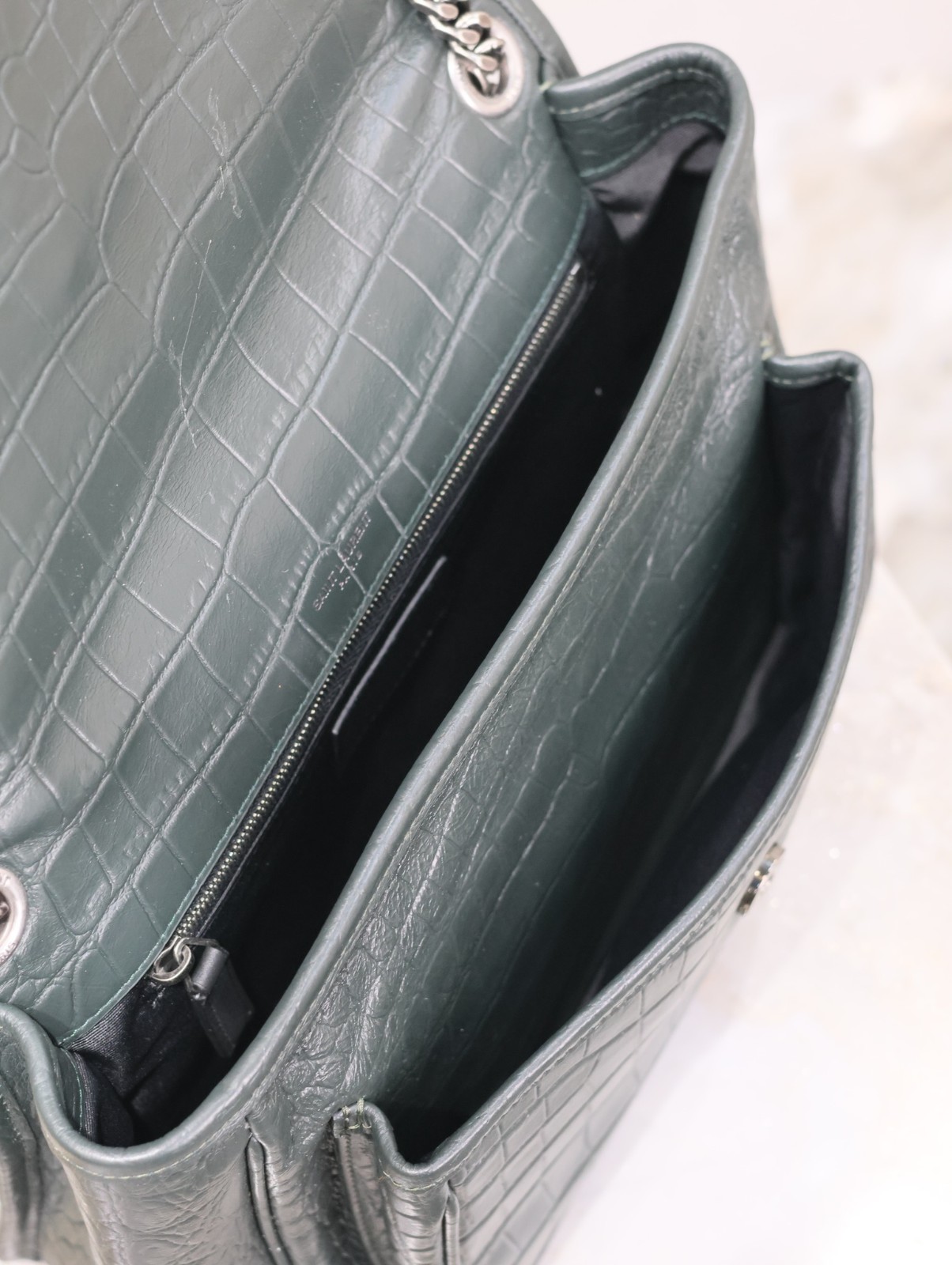 20 YSL 633158 绿色鳄鱼纹