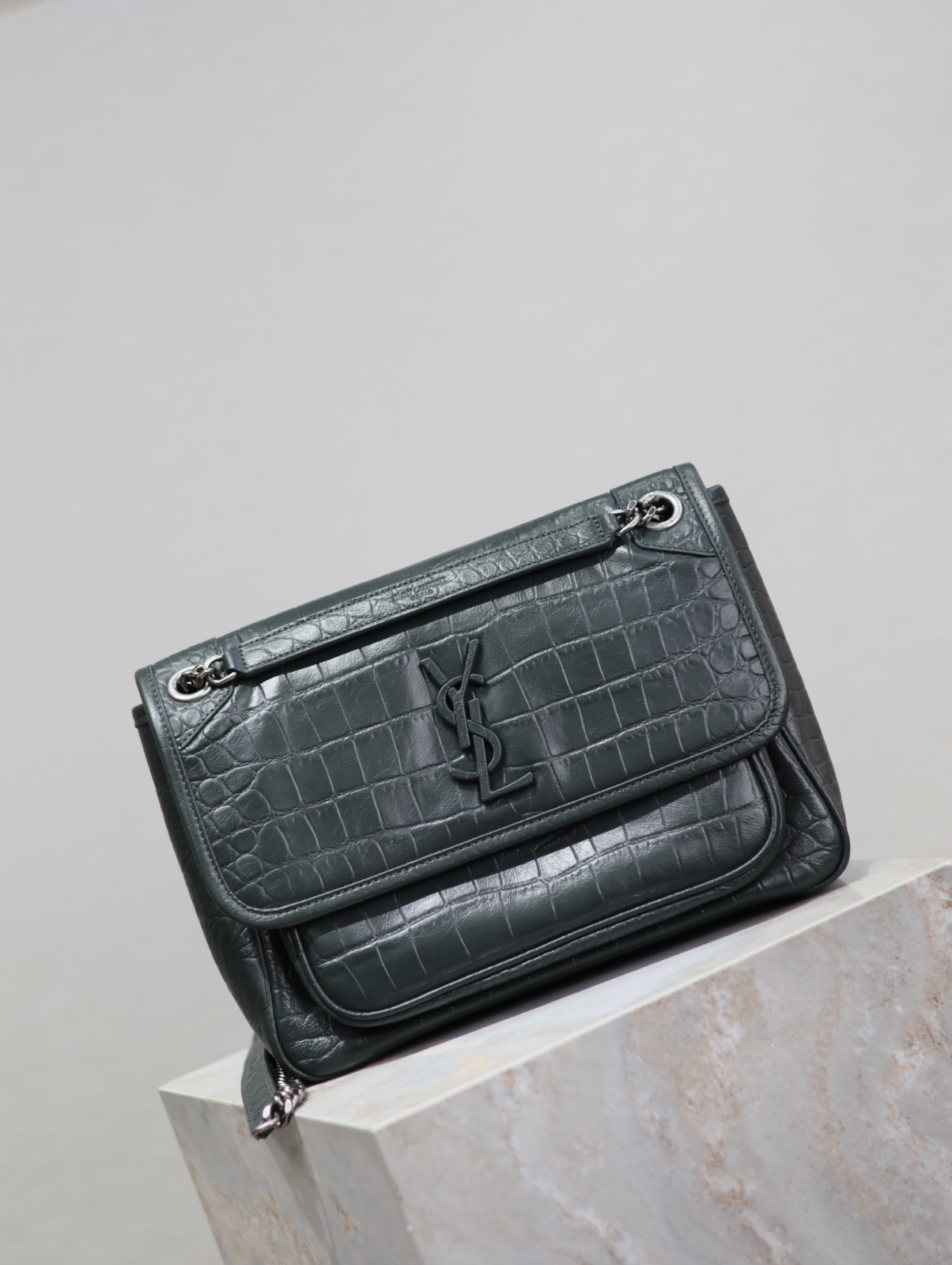 20 YSL 633158 绿色鳄鱼纹