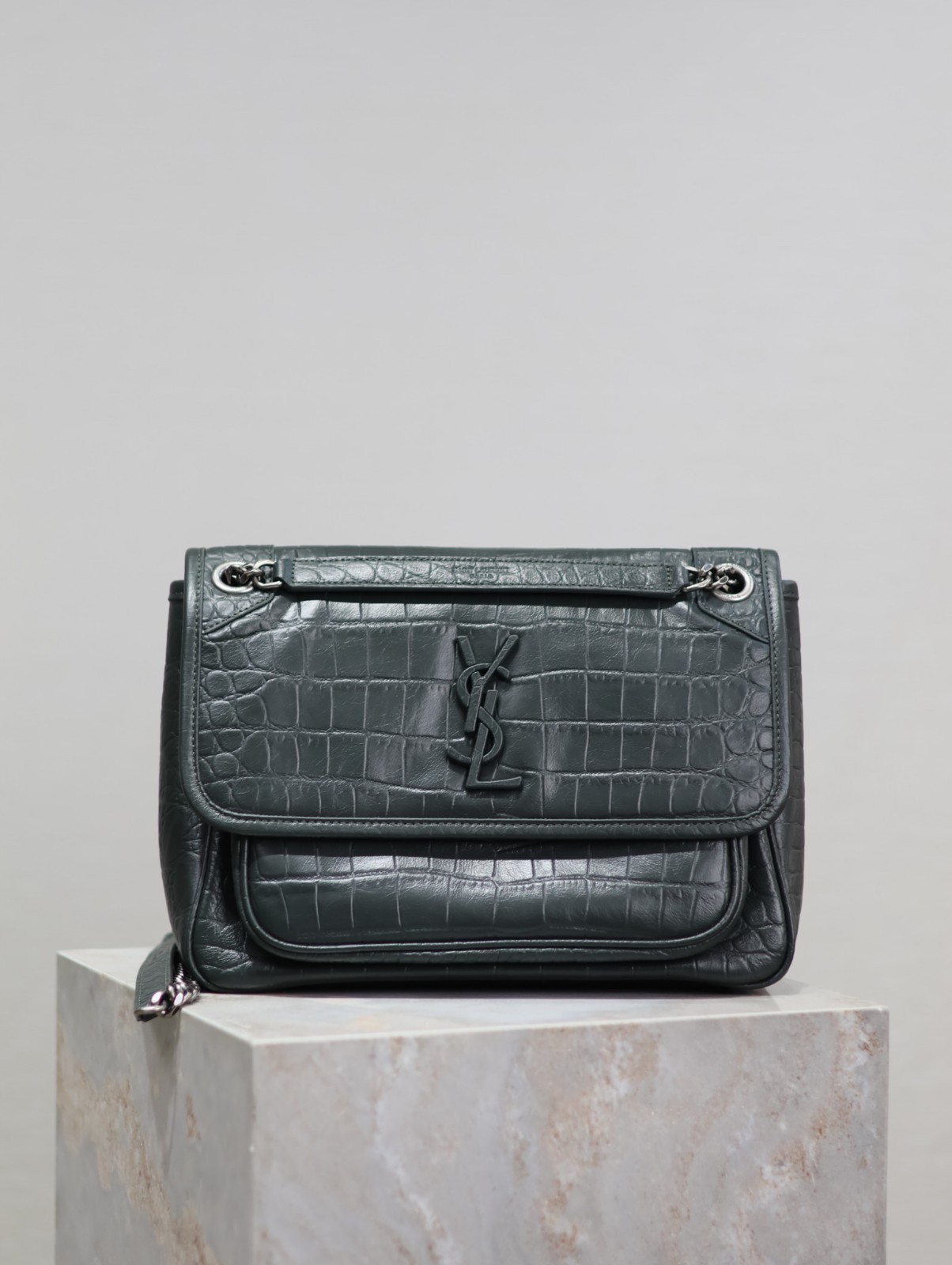 20 YSL 633158 绿色鳄鱼纹